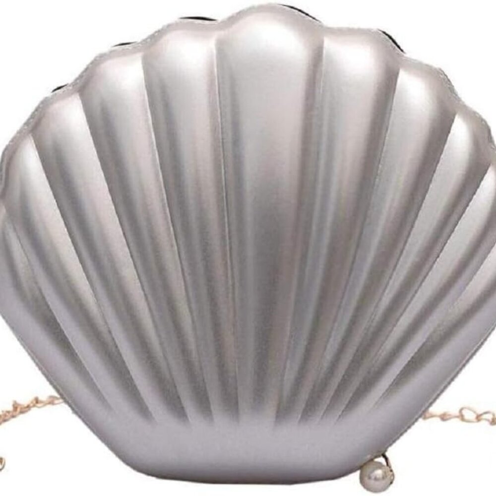 Cute Seashell Shape Crossbody Purse Small Shoulder Bag with Chain for Women Litt